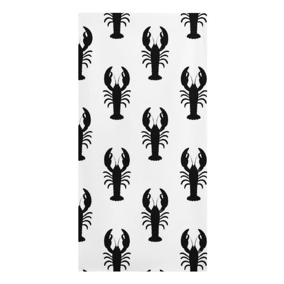 Black Lobster Pattern Microfiber Beach Towel Absorbent Compact Towels for Swimming Pool Beach Travel Things for Vacation Essentials Adult Gift,61.4×30.3Inch