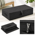 Combination Storage Lock Black Lockable Under Bed Storage Chest with Combination Lock, 16.89 x 9 ...