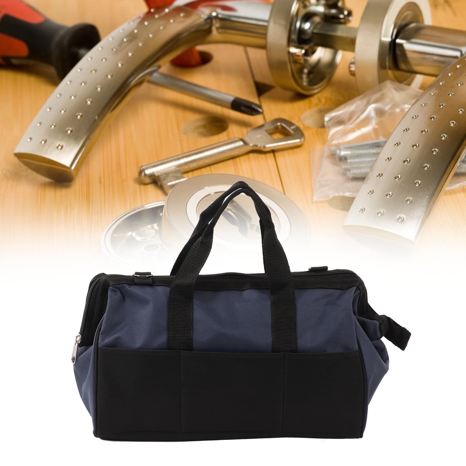 Black Lockout Tagout Bag Large Capacity Lockout Pouch Waterproof Oxford Cloth For Industrial