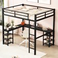 thumbnail image 1 of Black Loft Bed With Desk - Metal Frame For An Attractive Bedroom Full And Storage Durability Size, 1 of 7