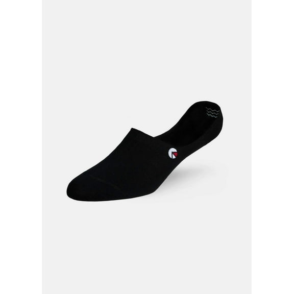 White Logo - Black | Mens No Show Socks