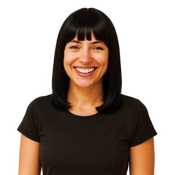 Black Long Bob Wigs, One Size Fits Most, Pack of 2