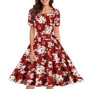 GSPANHAN Black Long Dress Cute Dresses For Women Floral Summer Dress For Women Dressed For Womens Prairie Dress Dresses For Woman Women Dresses For