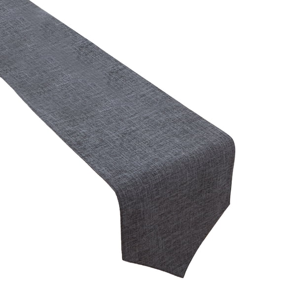 Black Long Sheer Table Runner With Nylon Spandex Blend, Wrinkle Resistant Texture And Romantic Design For Wedding Decor And Birthday Party Table Setting 35X157In