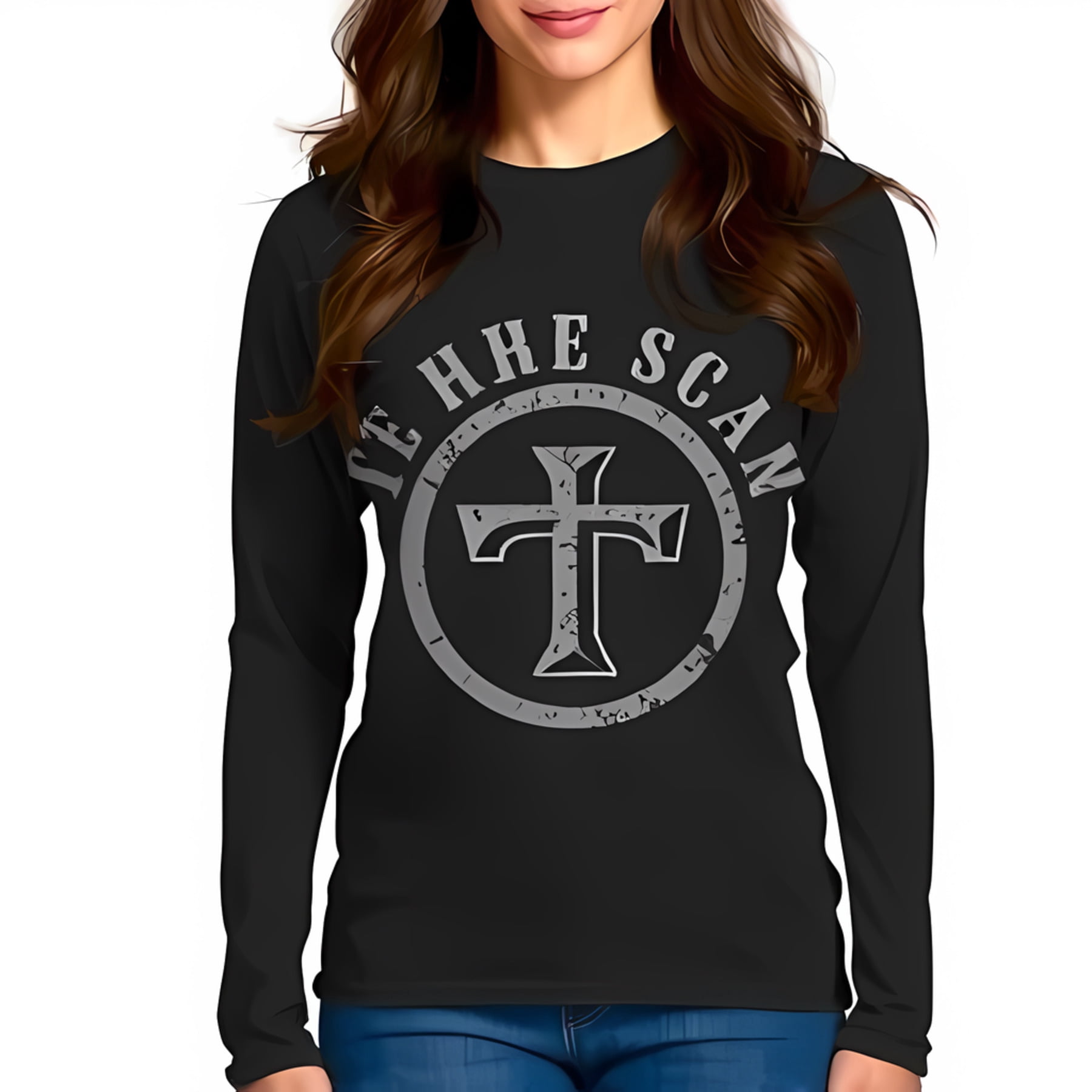 Gray Tartan T-Shirt Half of Me - Cross Style