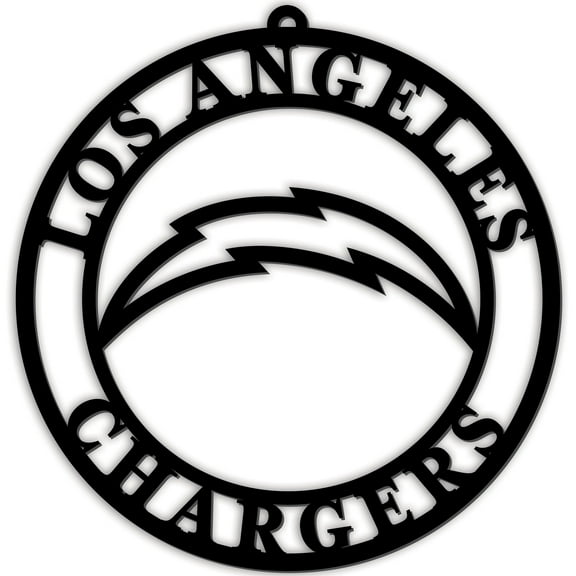 Black Los Angeles Chargers 16'' Team Logo Cutout