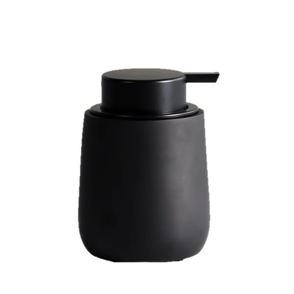 Black Lotion Dispenser - Ceramic Soap Dispenser Bathroom Refillable Liquid Hand Wash Dispenser for Bathroom Kitchen Dish Soap Dispenser with Easy-to-Press Pump