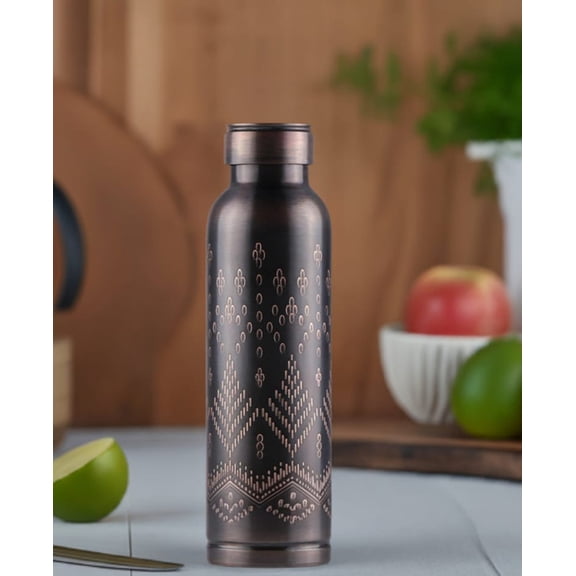 Black Lotus Insulated Water Bottle, 31.8 fl oz (940 mL), Reusable Leak-Proof copper Bottle for Office, Gym & Travel