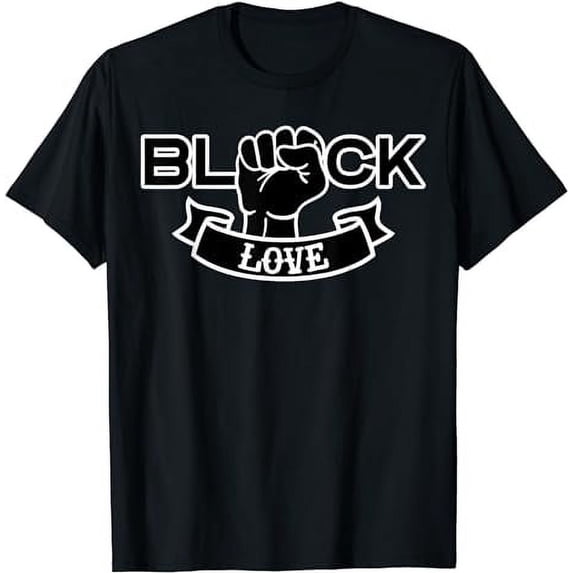 Black Love Raised Fist African American Relationship Couple T-Shirt