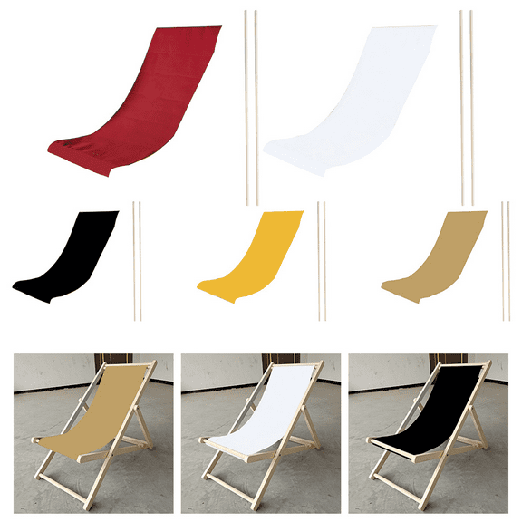 Black Loveseat Covers, 45X17 Foldable Patio Chair Replacement Fabric, Portable Patio Chair Sling Replacement for Sun Lounger Pool Sunbathing Garden