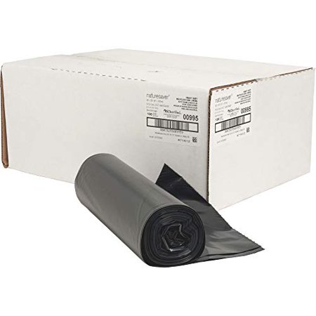 Black Low-Density Recycled Can Liners Trash Bag, Large