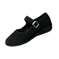 thumbnail image 1 of Black Low Heel Shoes For Women With Hollow Buckle Design And Cloth Upper Wedge Heel For Comfortable Casual Wear, 1 of 9