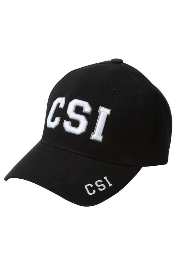 Black Low Profile CSI Text Style Hat