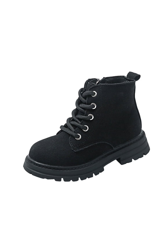 Black Low-Top Footwear For Girls, With Synthetic Upper And Warm Lining, Cozy During Winter, Comfortable For School