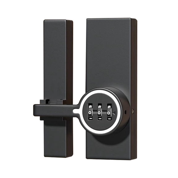 Black (Luminous) 180 Degree Barn Door Lock, 3 Digit Password Keyless, Mechanical Password Lock,Flip Latch with Combination,for Barn Door,Sliding Door, Windows, Cabinets, Garden, Bathroom