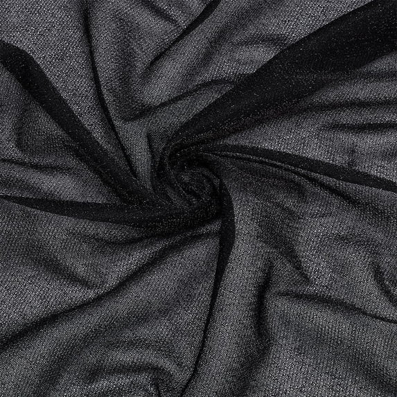 Black Lurex Polyester Stretch Fabric 2.2yards×59inch Metallic Lurex Fabric Sparkling Stretch Jersey for Clothes Dresses Costumes Art Crafts Home Wedding Party Decor