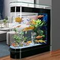 thumbnail image 1 of Black Luxury Large Fish Tank 125Gal LED Aquarium Kit Upright Fish Tank Large Glass Fishbowl Glsaa Bar for Patios Living Office Room, 1 of 7