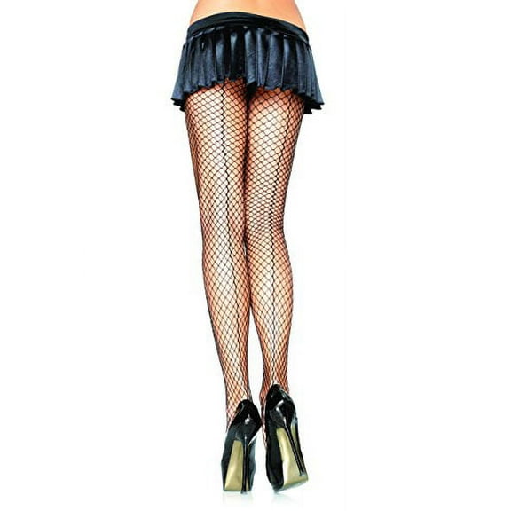Black Lyrca Industrial Net with Seam Pantyhose Adult Halloween Accessory, One Size, (4-14)