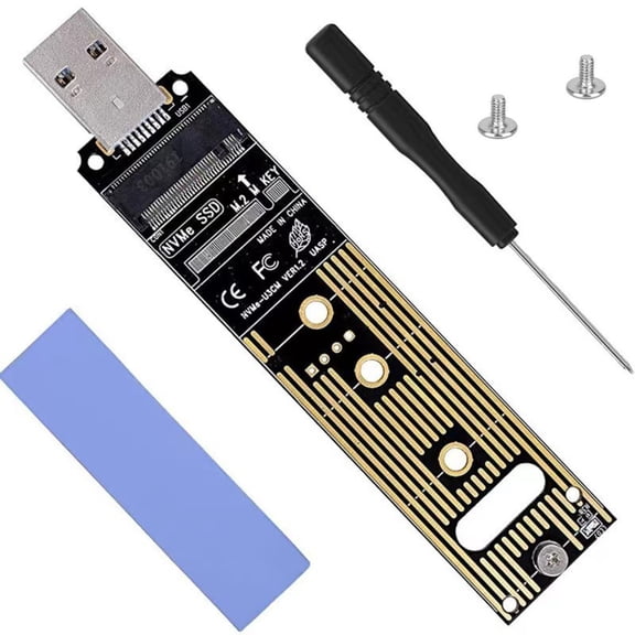 Black M.2 USB 3.1 Gen 2 Adapter for PCIe NVMe SSDs for High-Speed Data Retrieval and Storage
