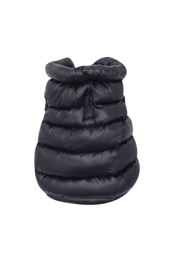 Black M Black Two Legged Dog Coat Winter Warm Windproof Padded Vest For Small Pets Size M 9.84 Inch Back