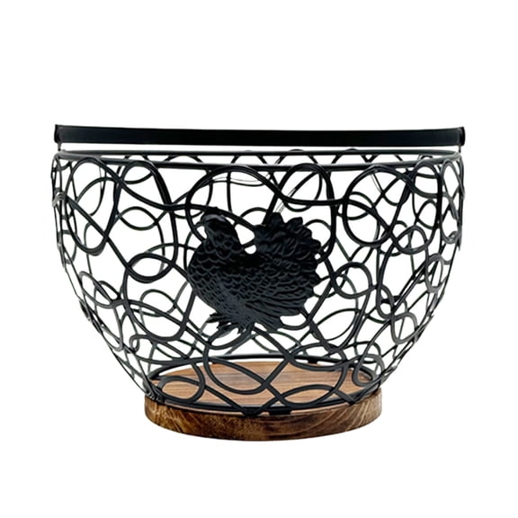 Black M Iron Egg Storage Basket And Fruit Rack European Style For Dried Fruit And Kitchen Organization