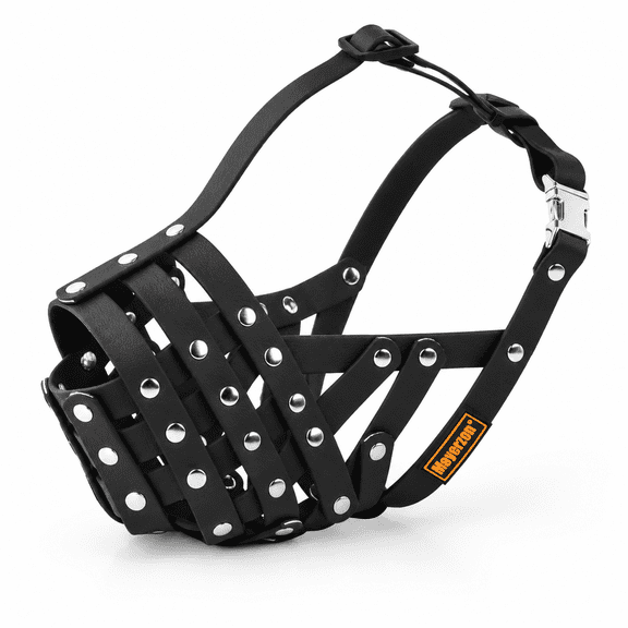 Black M [Snout Cir: 9.75"-11"] Basket Dog Muzzle With Alloy Buckle For Pitbull Rottweiler Amstaff