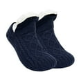 thumbnail image 1 of Black M Soft Fuzzy Fleece Lined Socks With Grippers For Home Use And Relaxation With Snug Fit, 1 of 6