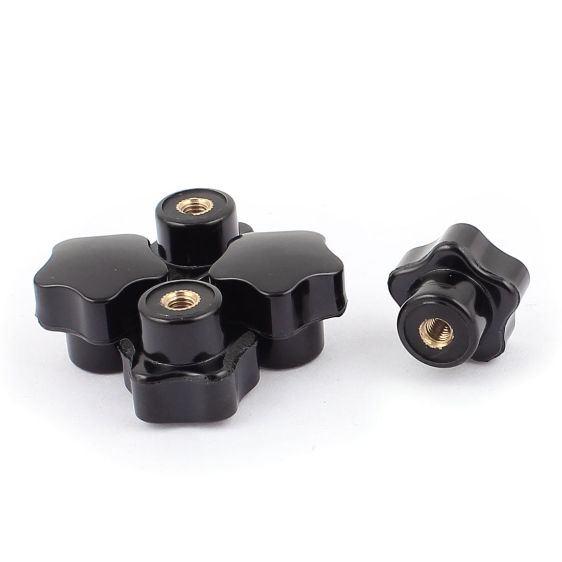 Black M5 Female Threaded Plastic Star Head Screw on Clamping Knob
