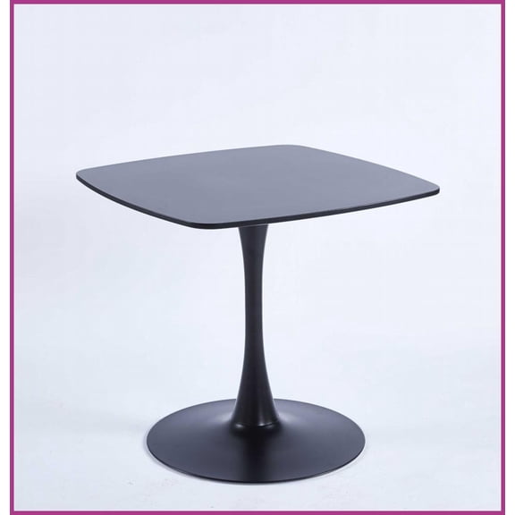 Black MDF Coffee Table with Sturdy Metal Legs – Stable, Easy to Assemble & Clean for Living Room