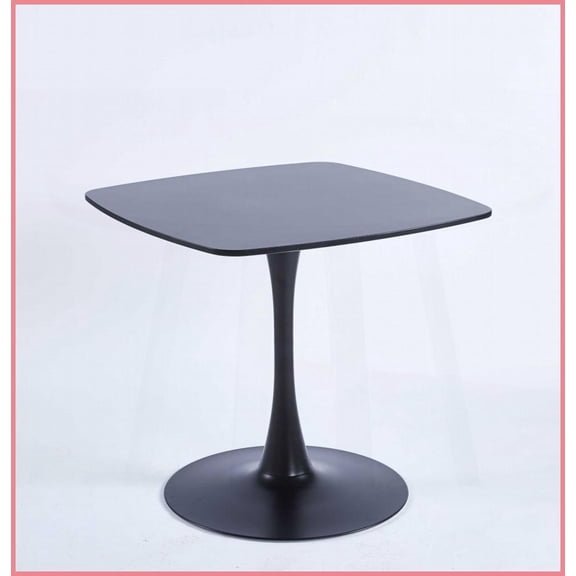 Black MDF Coffee Table with Metal Legs – Stable Living Room Table, Easy to Clean & Assemble
