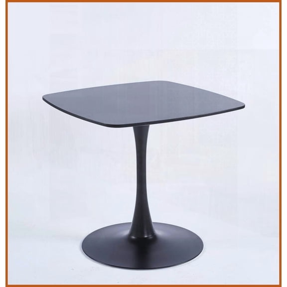 Black MDF Coffee Table with Metal Legs for Living Room, Stable & Easy-Clean, Quick Assembly
