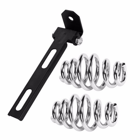 Black MOTORCYCLE SOLO SEAT 3" SPRINGS + MOUNTING BRACKET KIT FOR Harley Chopper Bobber