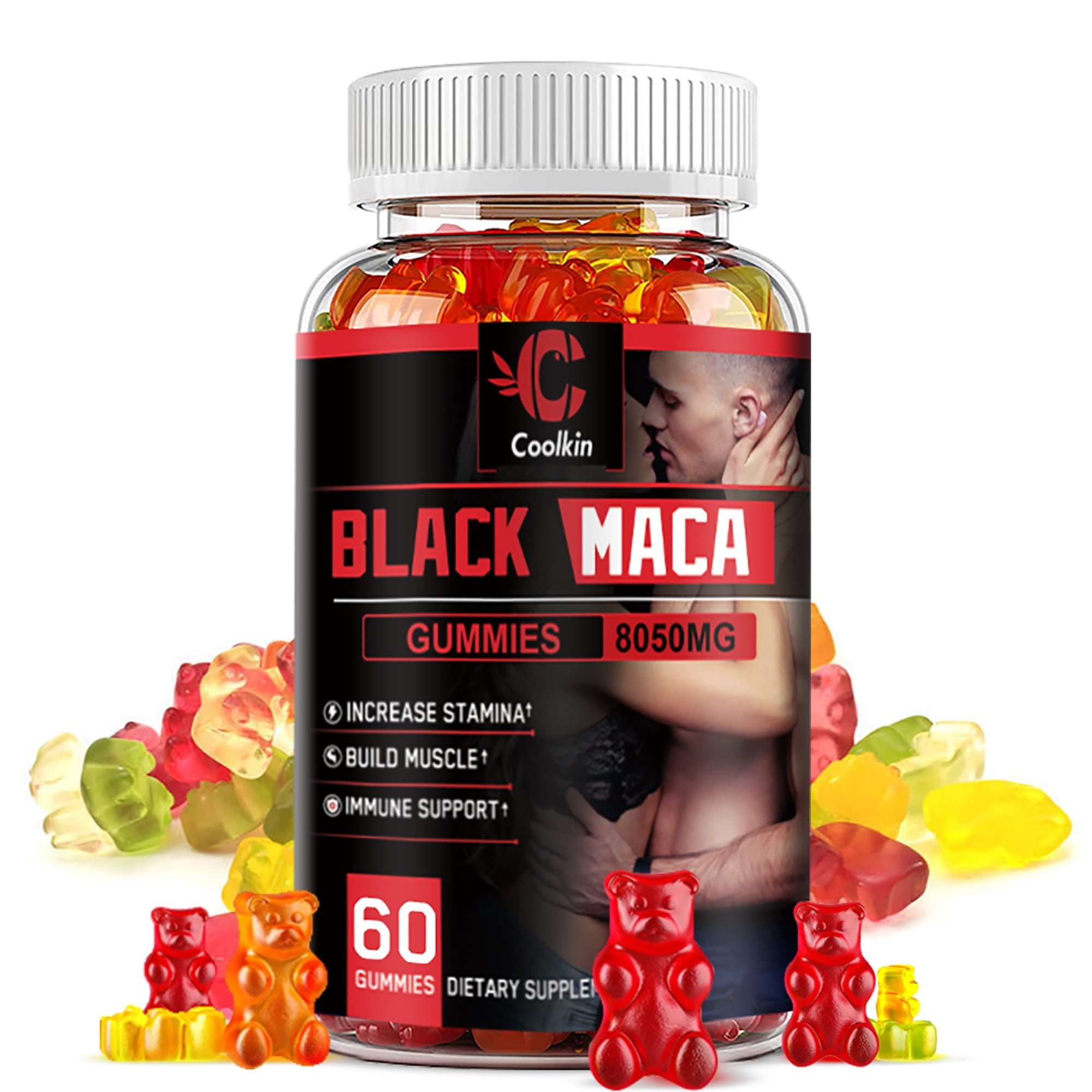 Black Maca Gummies 8050mg - Supports Desire Stamina Energy Testosterone Booster - 60 Gummies