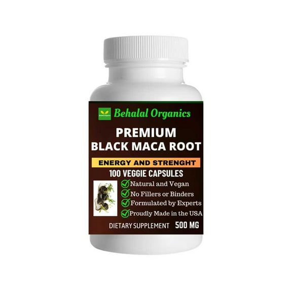 Black Maca Root 100 Quick Release Capsules - 500mg Per Capsule