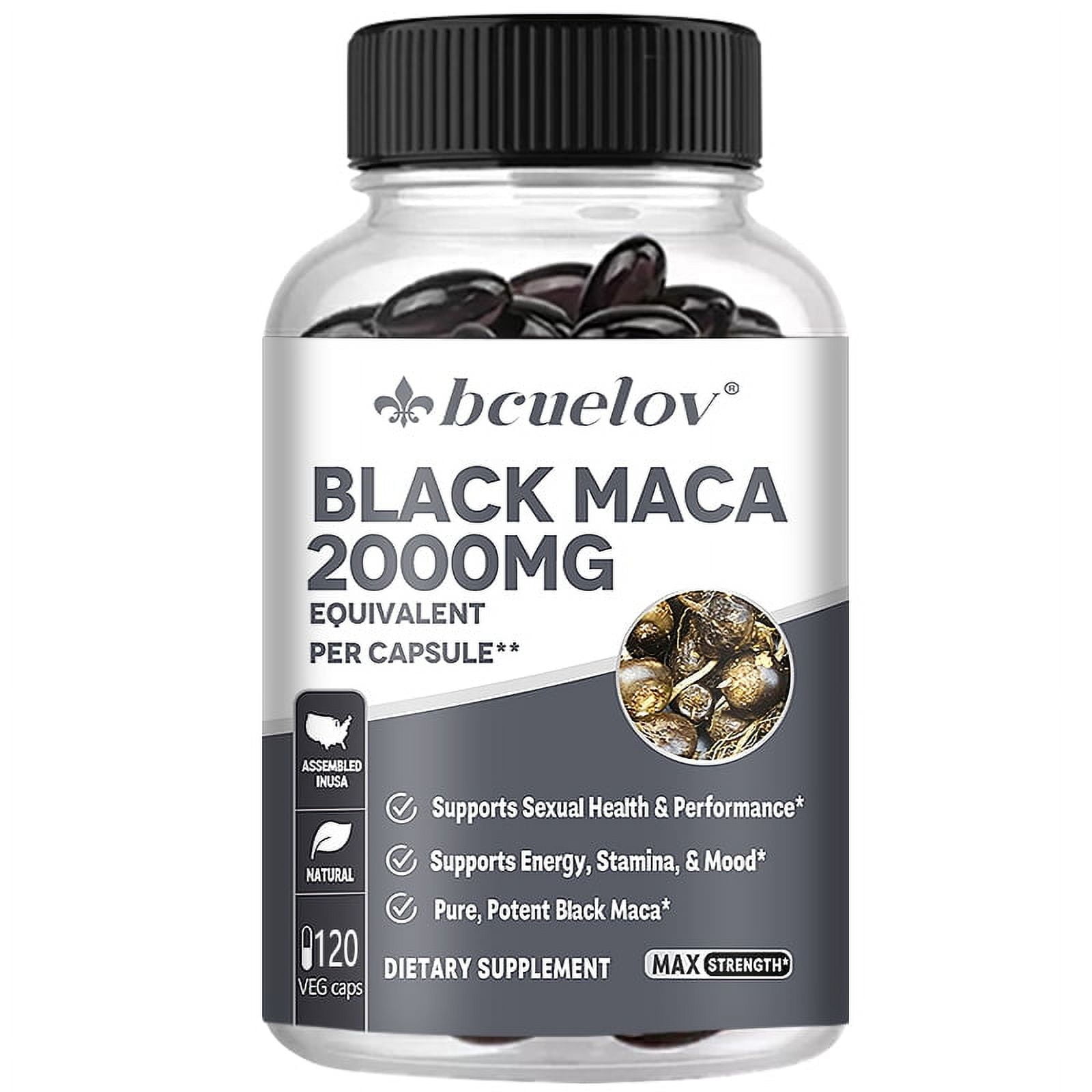 Black Maca Root 2,000mg - Vegan, Non-GMO, Vegan - Support Sexual Health & Performance, Energy, Stamin, & Mood - 120 Softgels