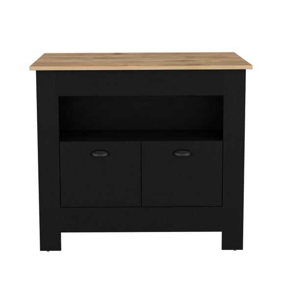 Black/Macadamia - Spacious Surface for Serving - Kitchen Baking & Display - Durable Furniture