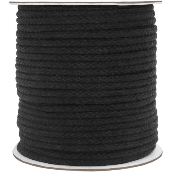 Black Macrame Cord, 165  5mm Wide Braided  Rope for Macrame  Hangers, Wall Hangings, DIY Crafts, Halloween Decor