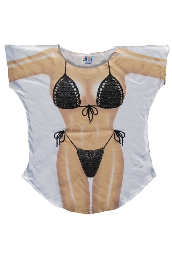 Black Macrame Womens Oversized Loungewear Pajamas Sleepwear Cover Ups T-Shirts