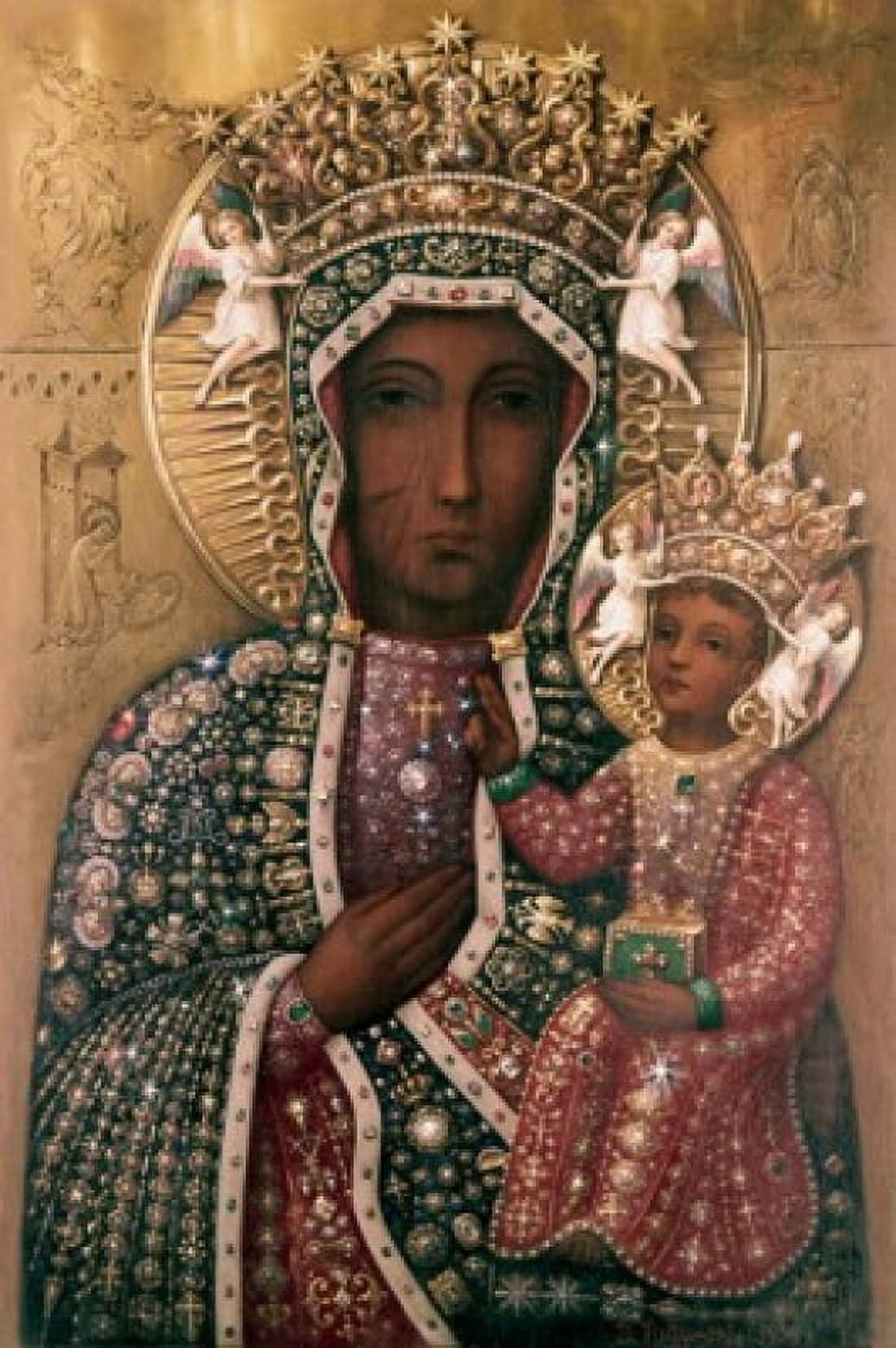 Black Madonna of Czestochowa Icons Jewels and precious stones Canvas Art - (18 x 24)