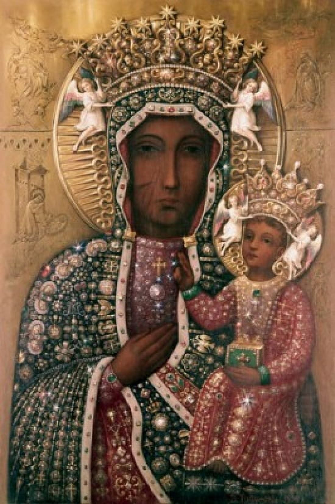Black Madonna of Czestochowa Icons Jewels and precious stones Canvas Art - (24 x 36)