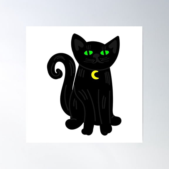 Black Magic Cat Poster Wall Art, Modern Wall Decor For Living Room Bedroom, 16x16 UNFRAMED