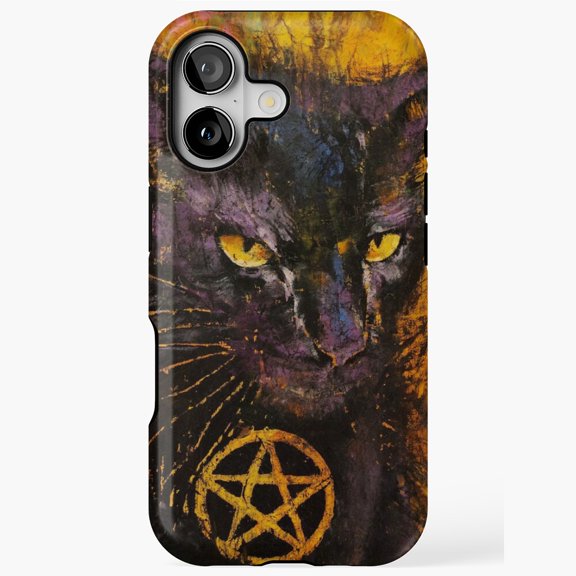 Black Magic Cat Witchcraft Art Compatible Phone Case for iPhone 11–17 Pro Max
