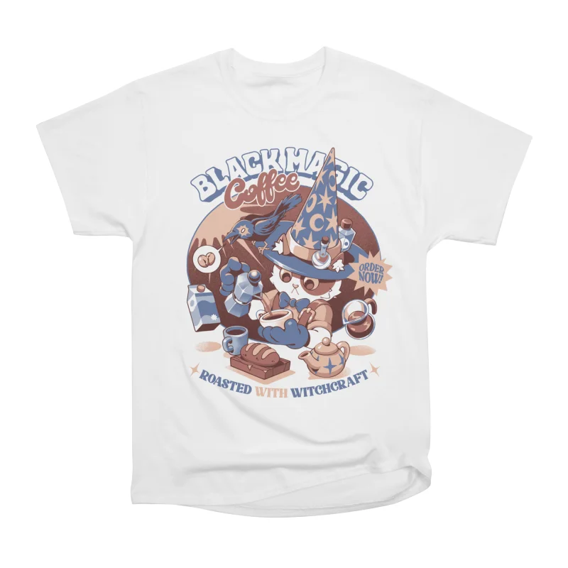 View of Black Magic Coffee White T-Shirt Tee Gift For Him Merch For Her Apparel ...