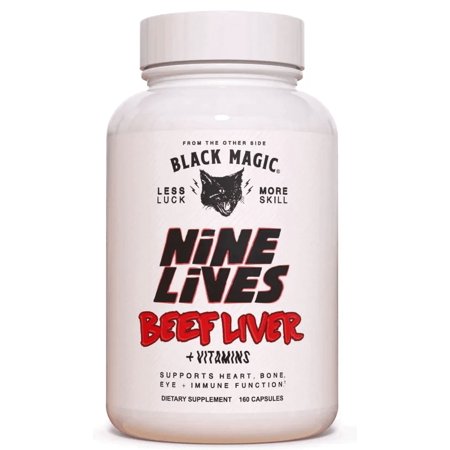 Black Magic: Nine Lives Beef Liver + Vitamins, 160 Capsules