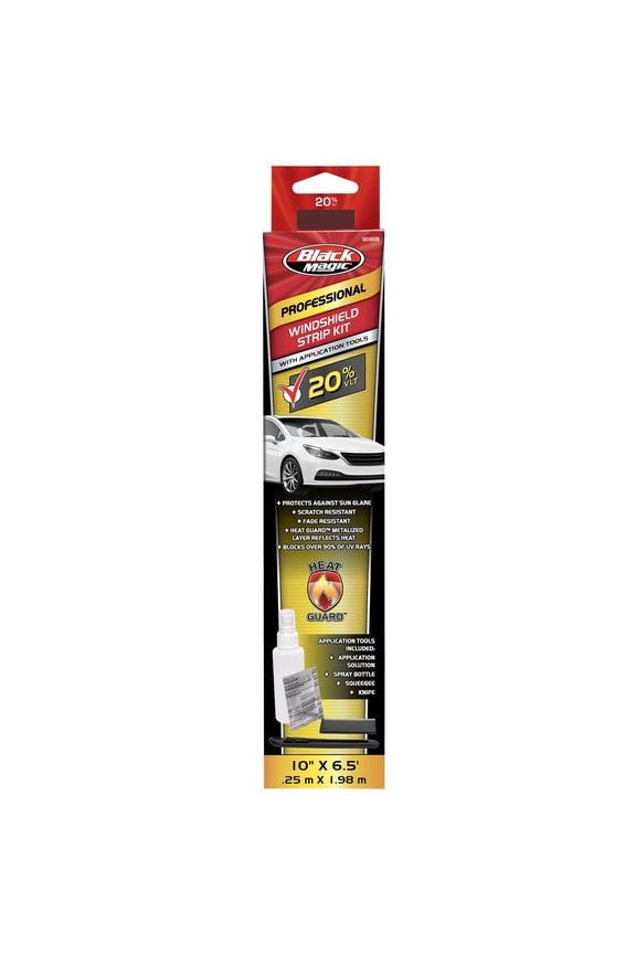 Black Magic Professional 20% VLT Windshield Glare Strip Kit