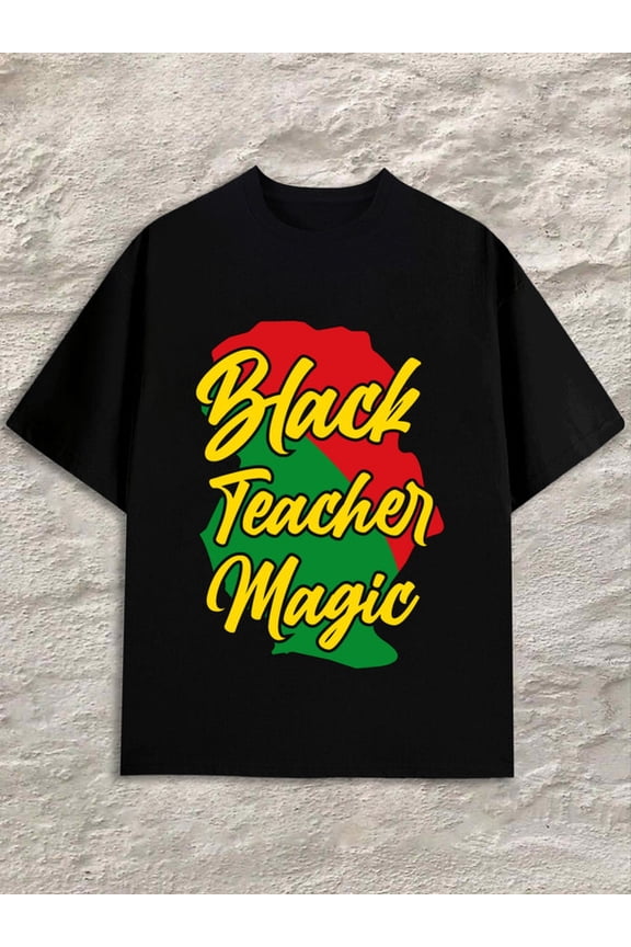 Black Magic Teacher men's black Comfortable activewear, perfect for gifts Fashion Unisex Shirt Graphic tshirts Casual Unisex Shirt Cotton tshirts Retro Unisex Shirt Graphic tshirts