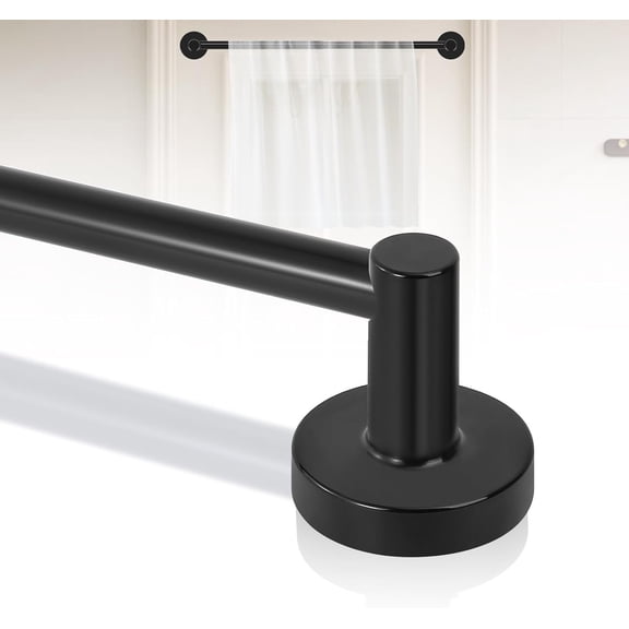 Black Magnetic Curtain Rod for Door:Magnet Rods Classroom Whiteboard,Small Adjustable Towel Bar,Tool-Free French Magnet Pole with Leather Protective Cover No Drilling 16-28"