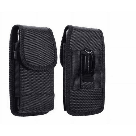Black Magnetic Leather Case with Card Holder under the flap. Compatible with Boost Summit 5G