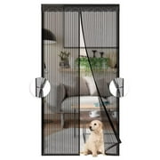 Black Magnetic Mosquito Net For Door, Mesh Curtain, Door With Fully, Self-closes For Balcony, Easy Installation, 100x220 Cm