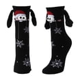 thumbnail image 1 of Black Magnetic Partner Socks For Winter And Fall Seasons With Hand In Hand Design Long Sweat Absorbing Socks For Athletic And Casual Use, 1 of 5